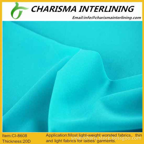 100%polyester woven fusible interlining 8608